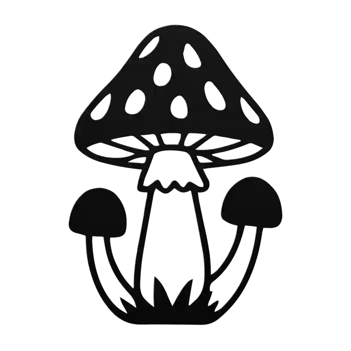 Mushroom Dark Twin Caps Metal Sign
