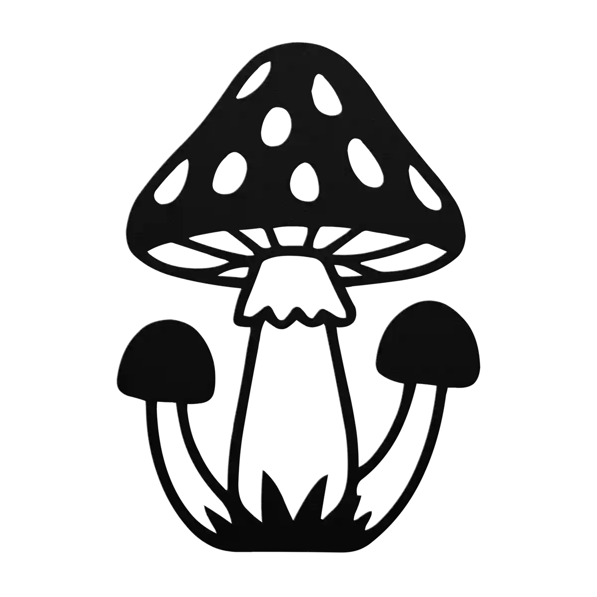 Mushroom Dark Twin Caps Metal Sign