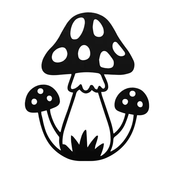 Mushroom Dotted Twin Caps Metal Sign