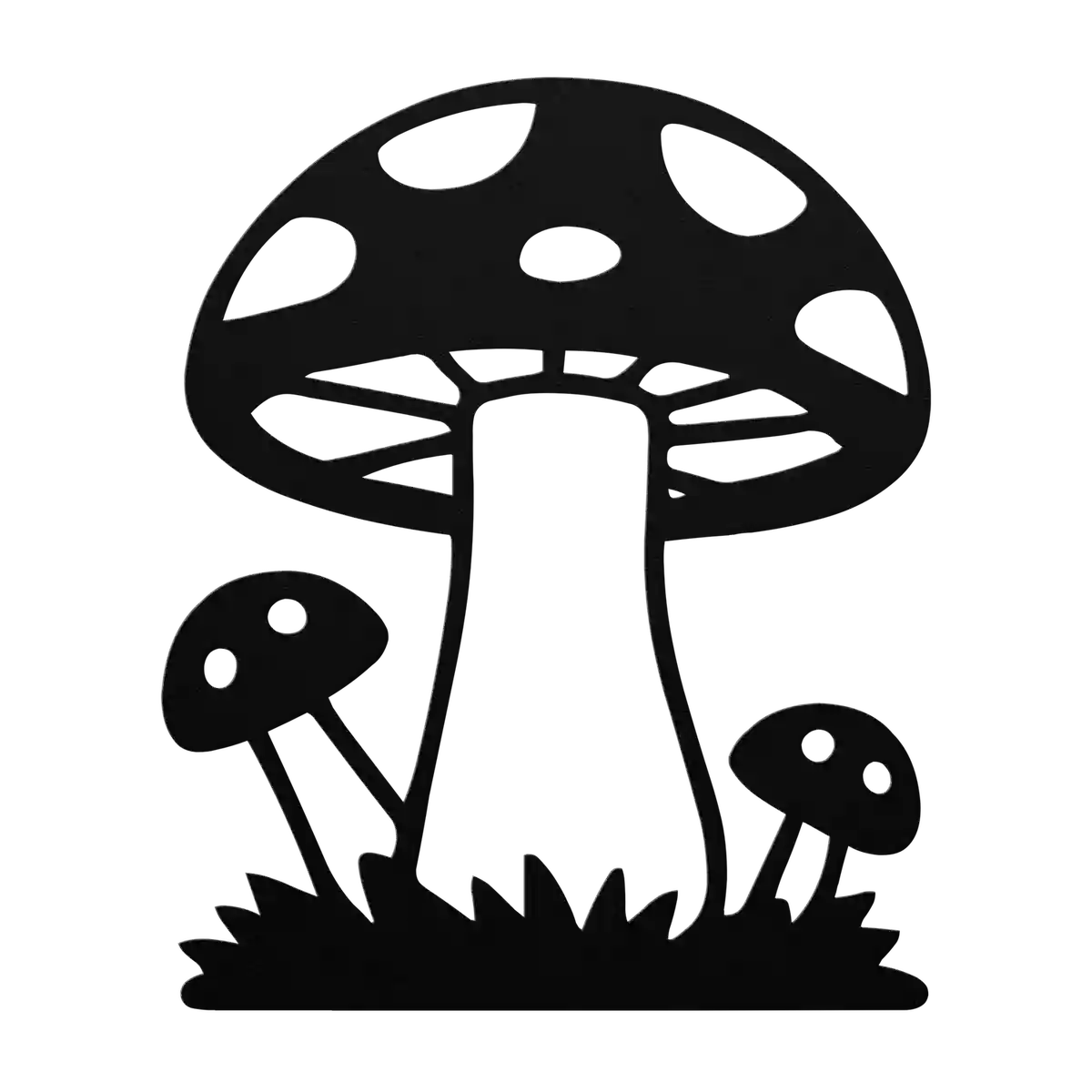 Mushroom Grassy Twins Metal Sign