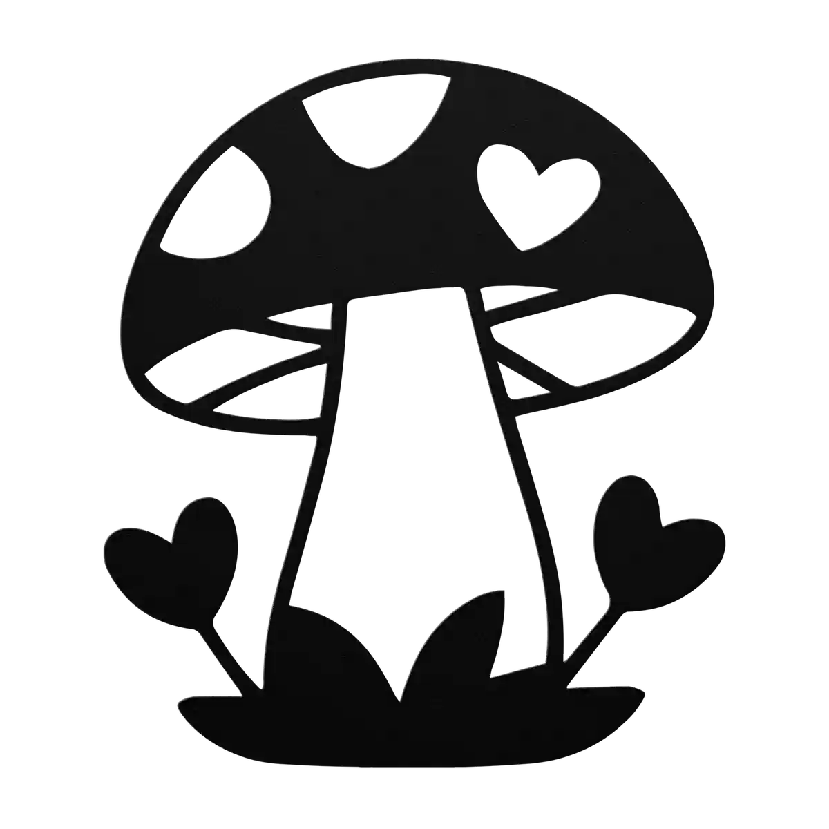 Mushroom Heart Spot Metal Sign
