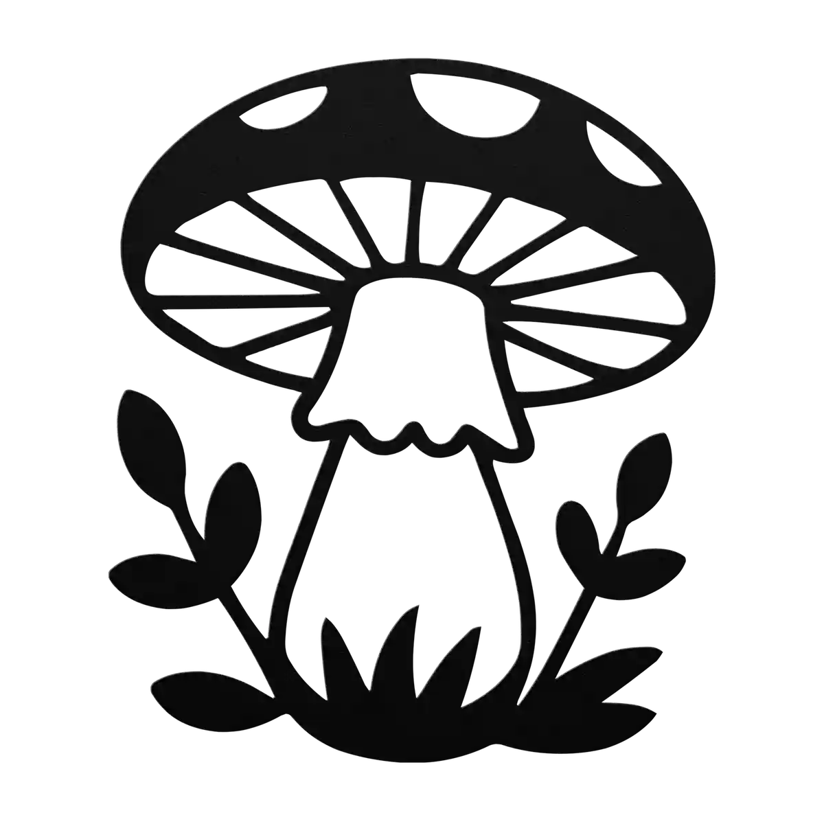 Mushroom Leafy Base Metal Sign