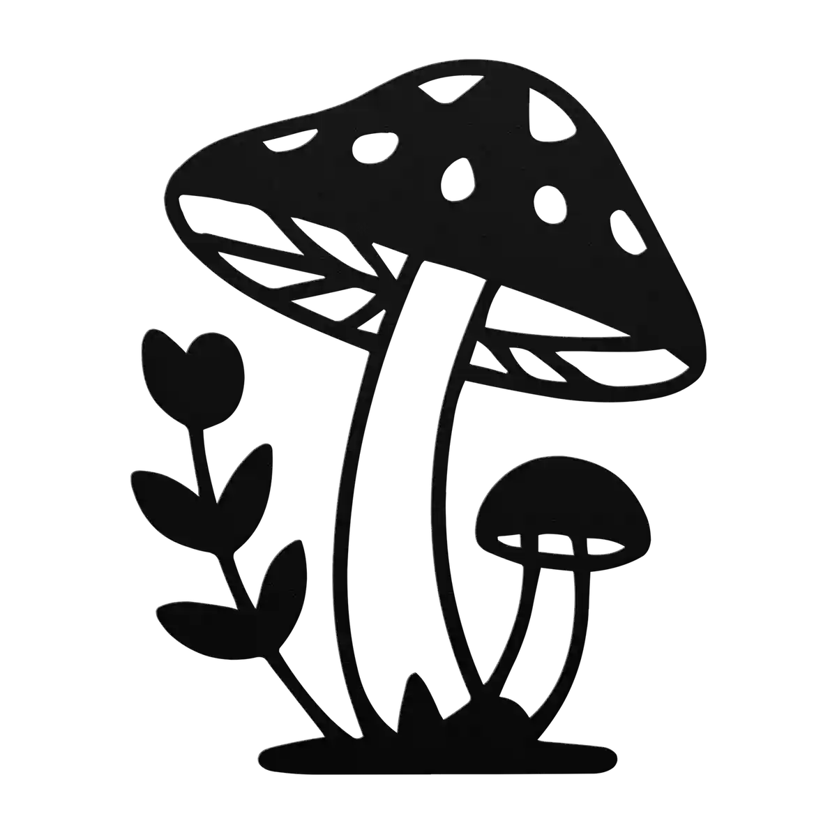 Mushroom Leaning Cap Metal Sign