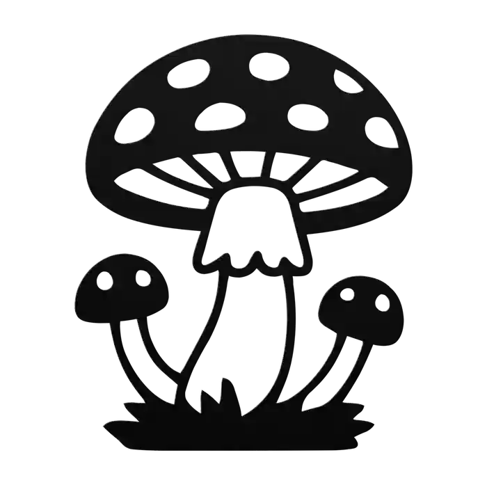 Mushroom Low Dotted Twins Metal Sign