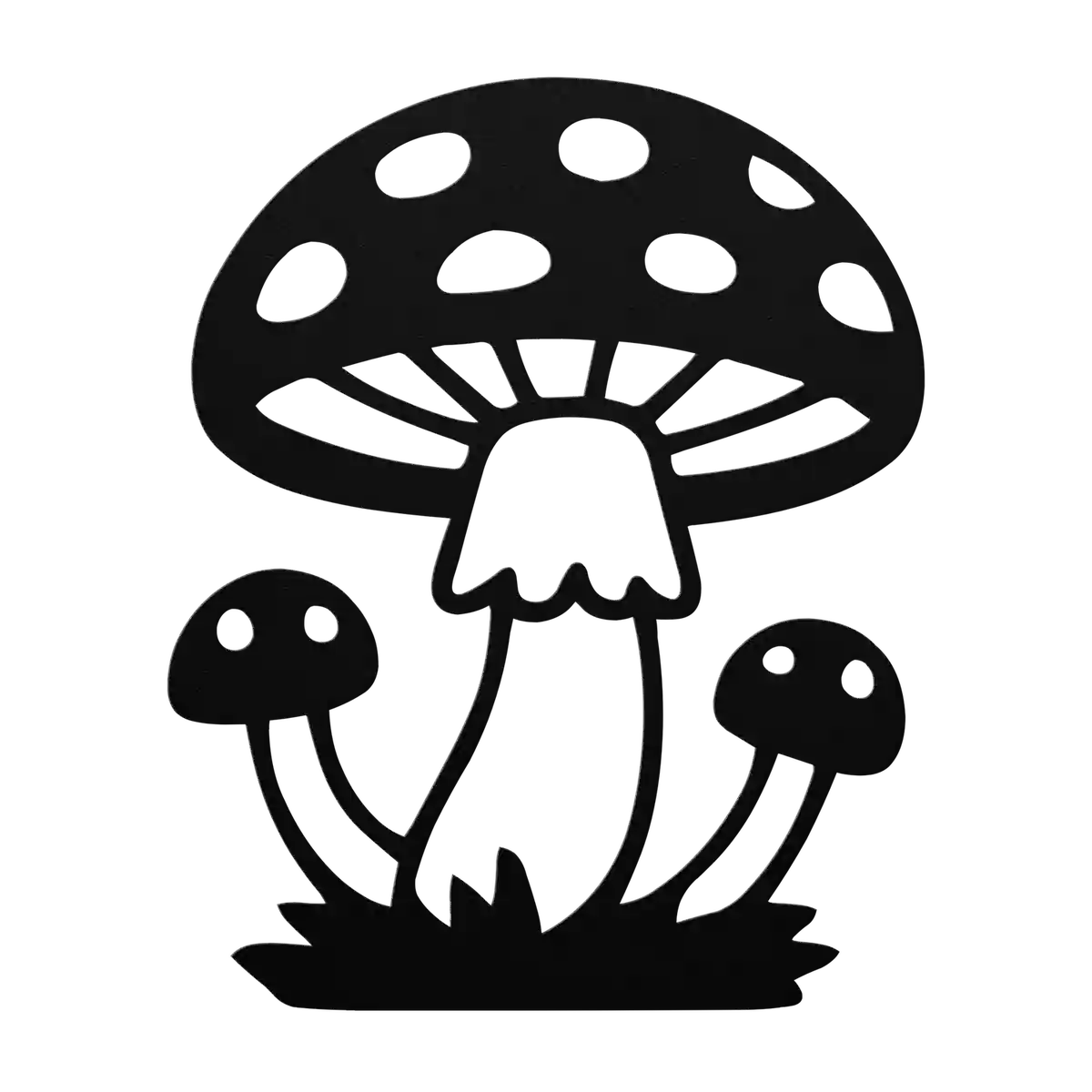 Mushroom Low Dotted Twins Metal Sign