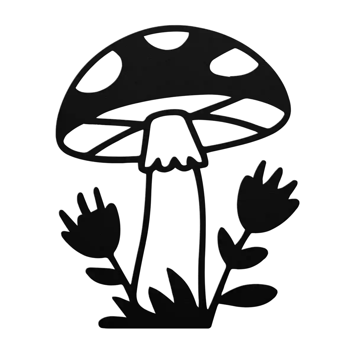 Mushroom Open Tulips Metal Sign