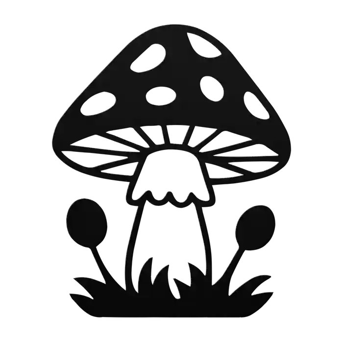 Mushroom Pod Stalks Metal Sign