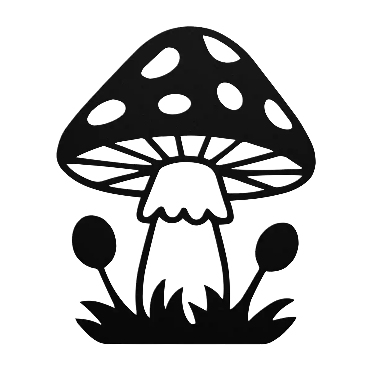 Mushroom Pod Stalks Metal Sign