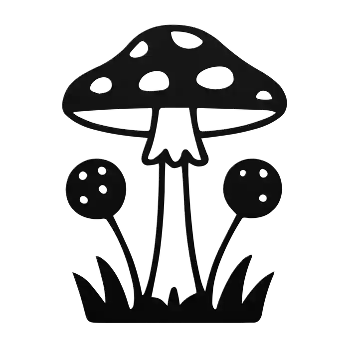 Mushroom Puffball Stalks Metal Sign