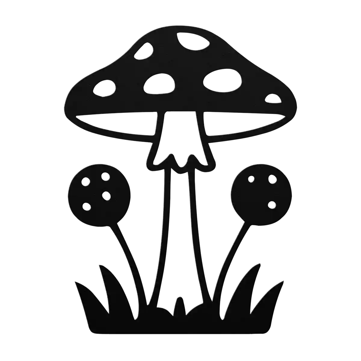 Mushroom Puffball Stalks Metal Sign