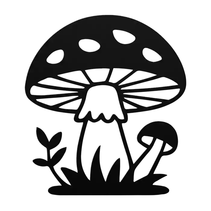 Mushroom Side Sprout Metal Sign