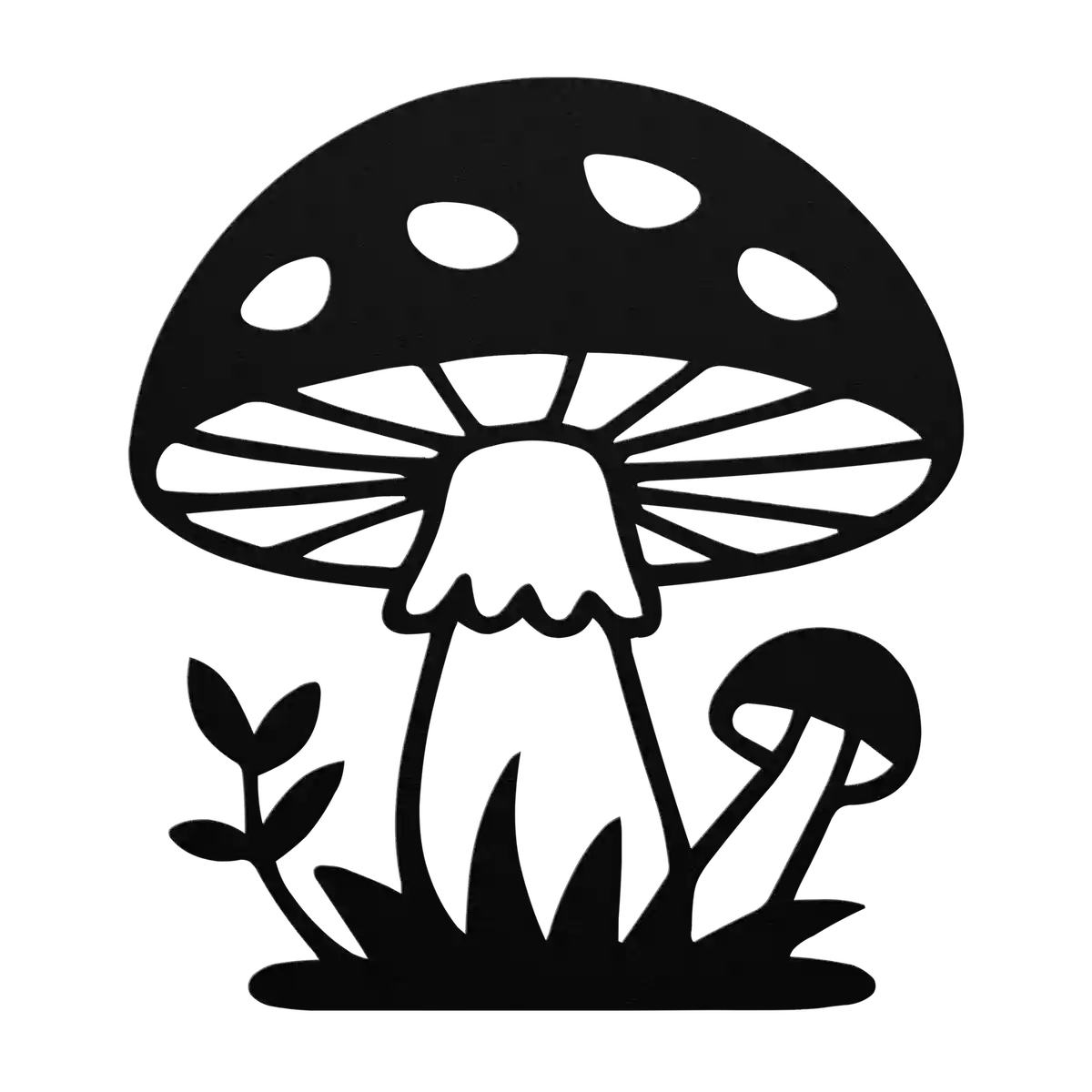 Mushroom Side Sprout Metal Sign