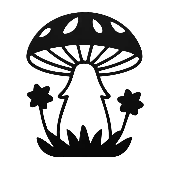 Mushroom Star Blossoms Metal Sign