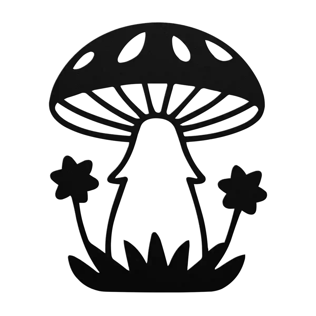 Mushroom Star Blossoms Metal Sign