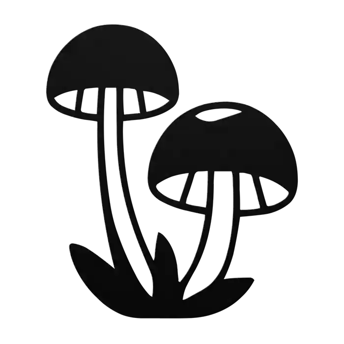 Mushroom Tall Pair Metal Sign