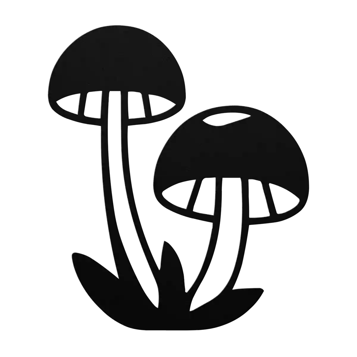 Mushroom Tall Pair Metal Sign