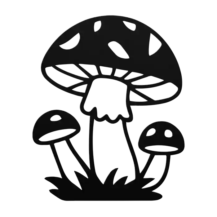Mushroom Twin Sprouts Metal Sign