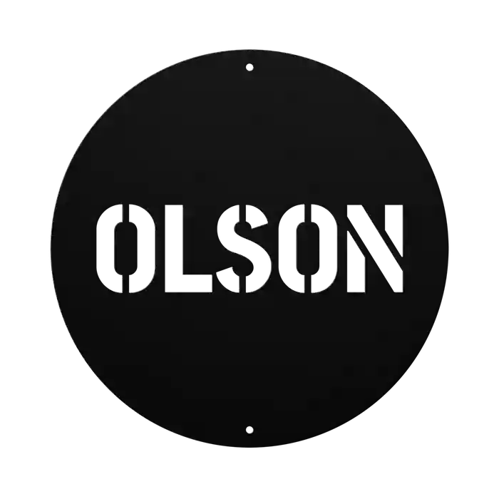 Olson Family Name Sign