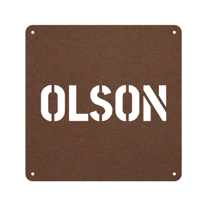 Olson Family Name Sign
