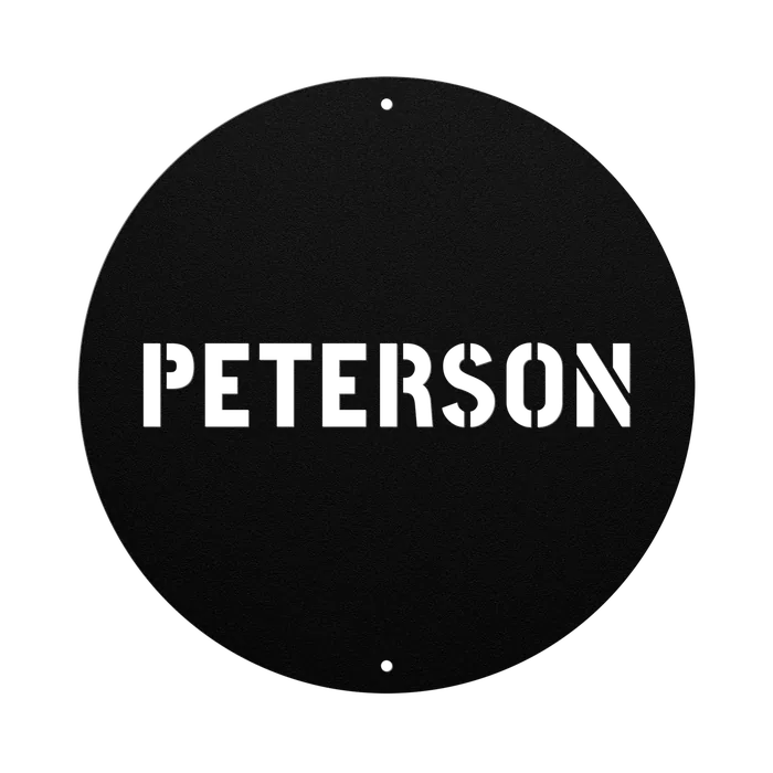 Peterson Family Name Sign