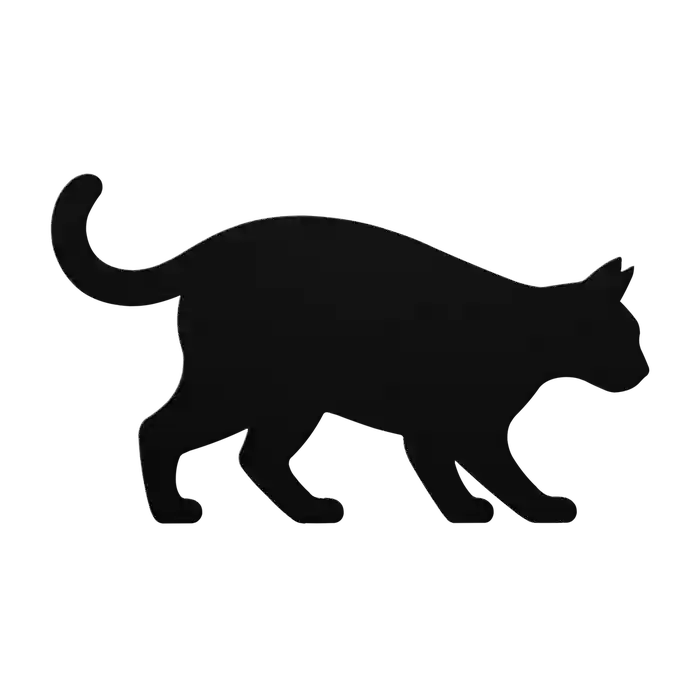 Pets Crouching Cat Metal Sign