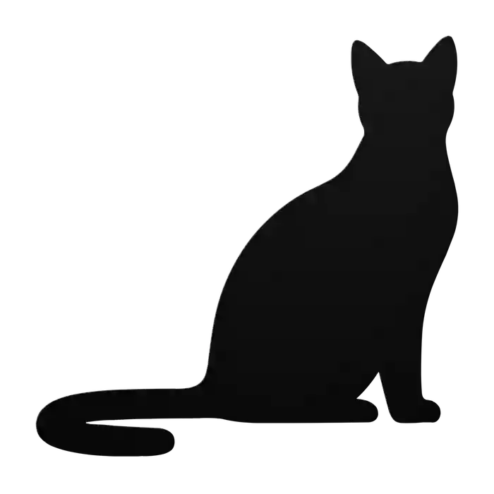 Pets Long Tail Sitting Cat Metal Sign