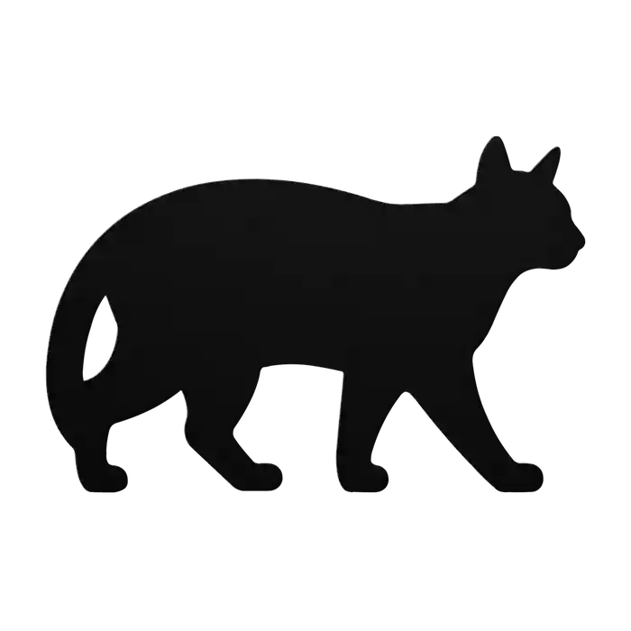 Pets Tucked Tail Cat Metal Sign