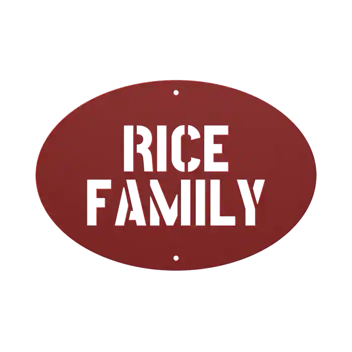 Rice Family Name Sign