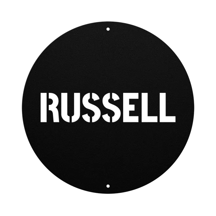 Russell Family Name Sign