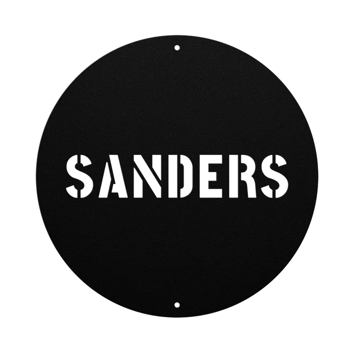 Sanders Family Name Sign