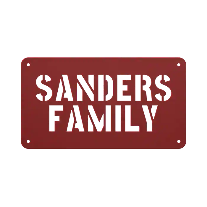 Sanders Family Name Sign
