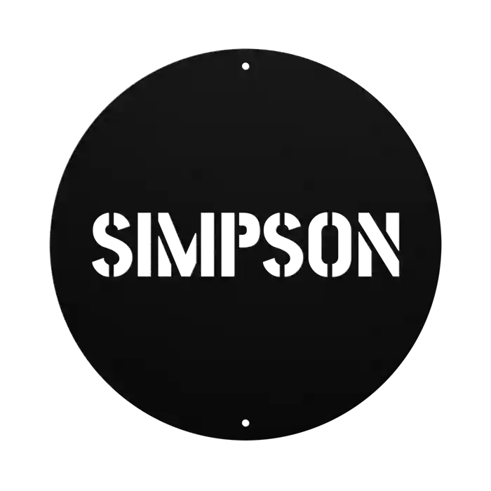 Simpson Family Name Sign