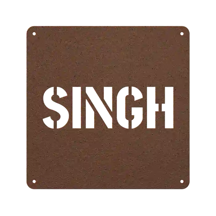 Singh Family Name Sign