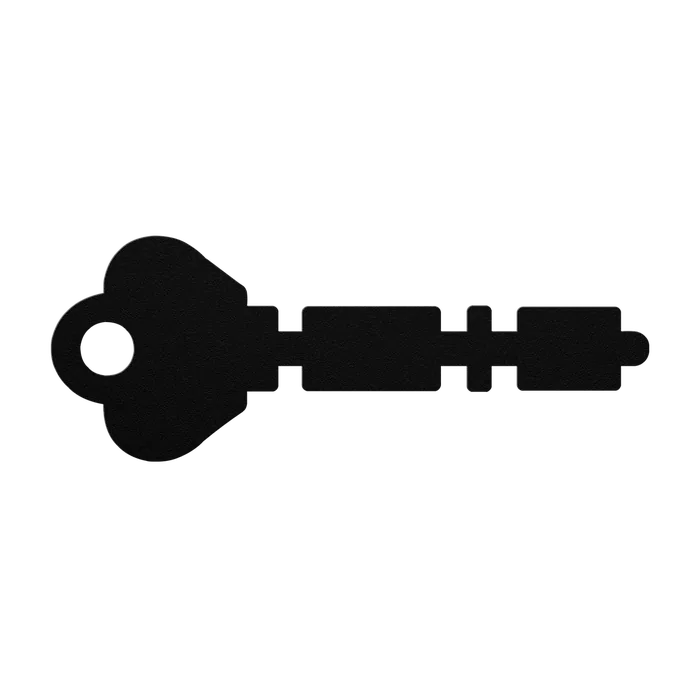 Skeleton Key Beaded Shaft Metal Sign