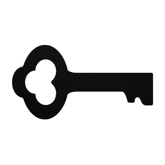 Skeleton Key Clover Bow Metal Sign