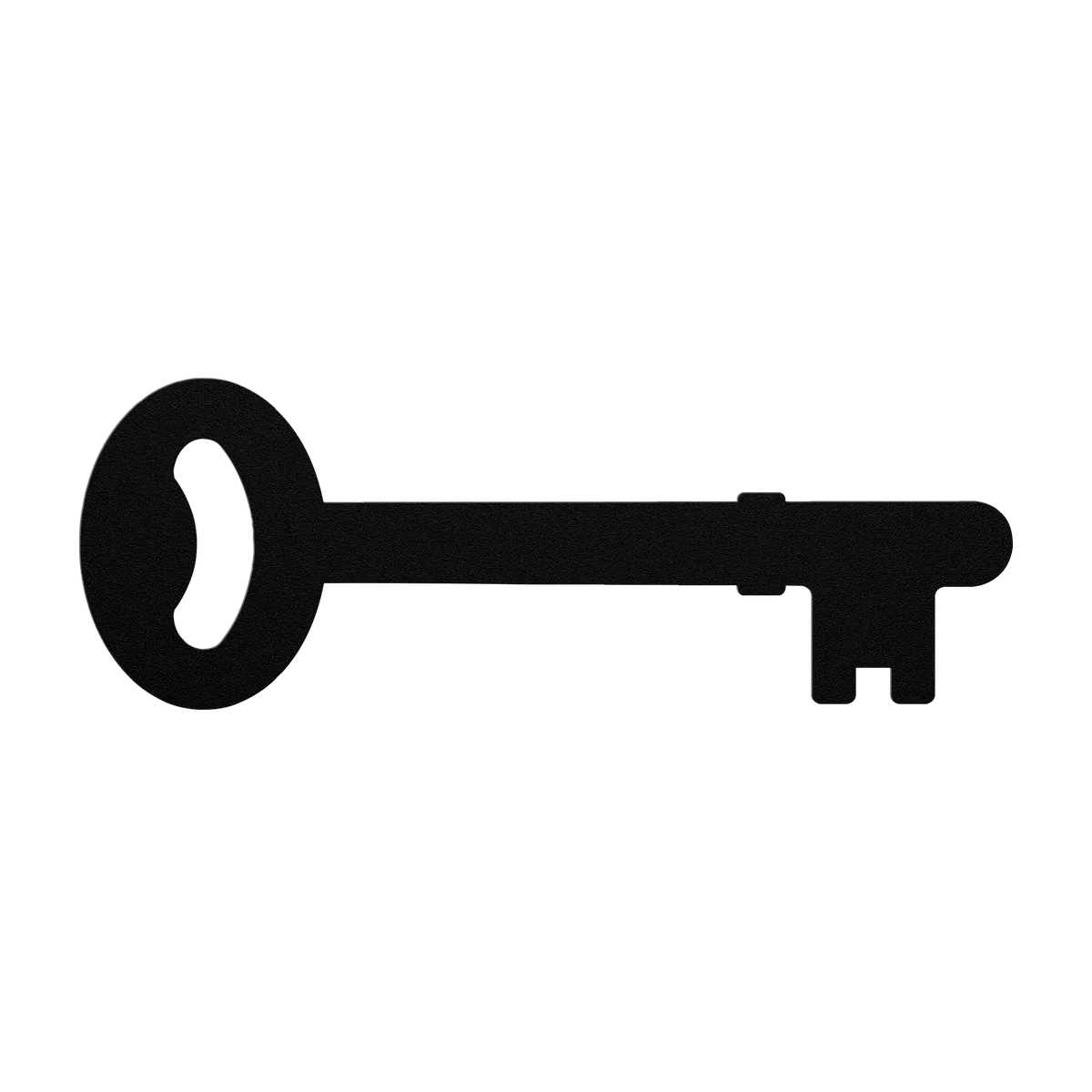 Skeleton Key Crescent Bow Metal Sign