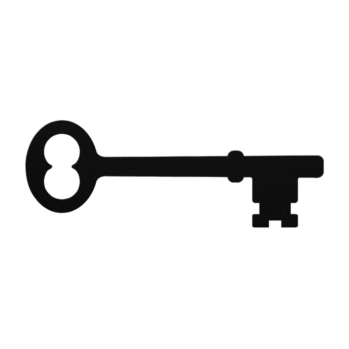 Skeleton Key Figure Eight Bow Metal Sign