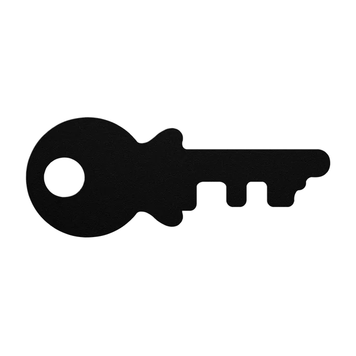 Skeleton Key Fluted Collar Metal Sign