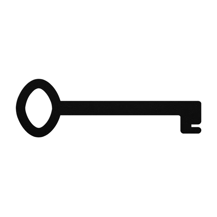 Skeleton Key Leaf Bow Metal Sign