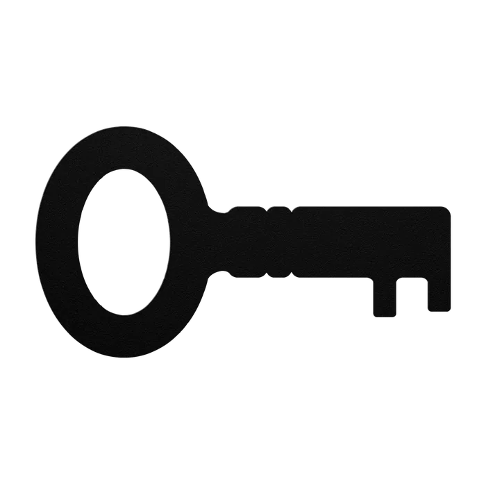 Skeleton Key Oval Ring Metal Sign