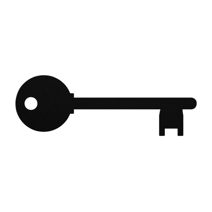 Skeleton Key Pinhole Bow Metal Sign