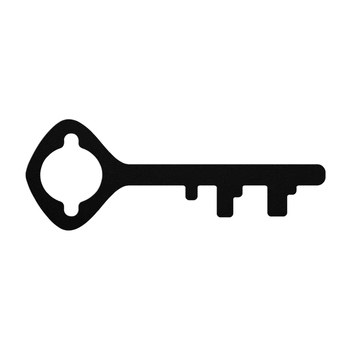 Skeleton Key Quatrefoil Bow Metal Sign
