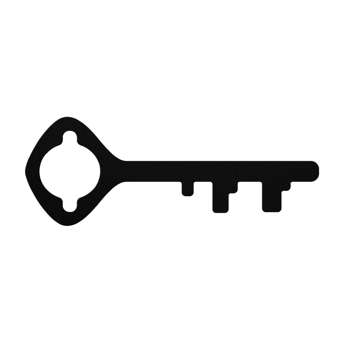 Skeleton Key Quatrefoil Bow Metal Sign
