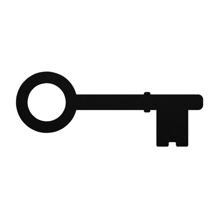 Skeleton Key Ring Bow Metal Sign