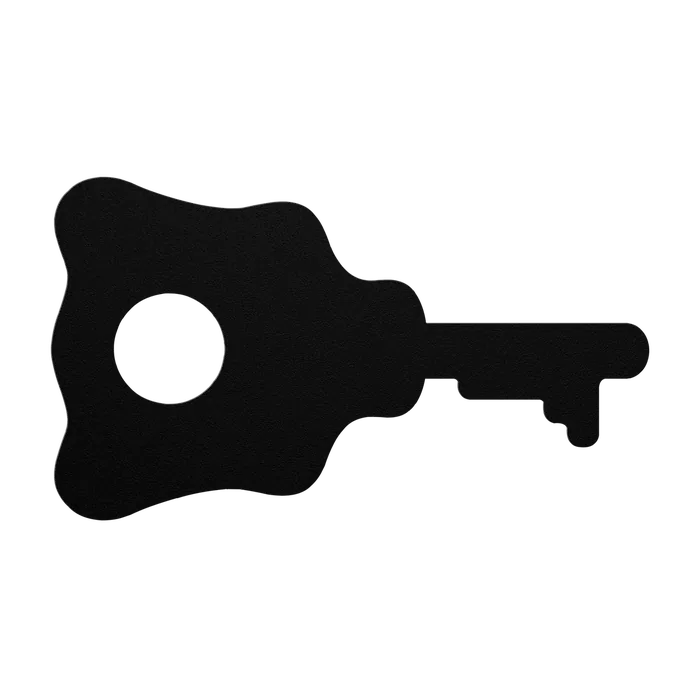 Skeleton Key Scalloped Bow Metal Sign