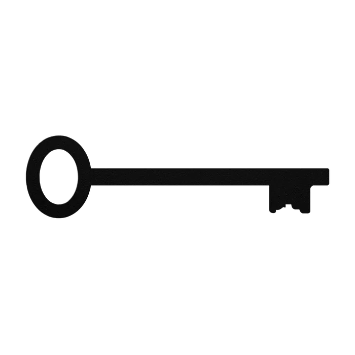 Skeleton Key Slim Oval Metal Sign