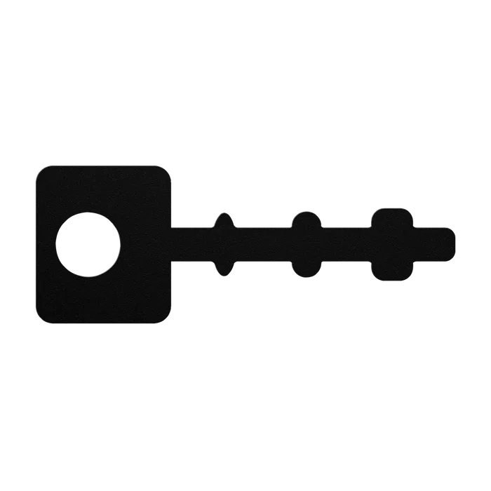 Skeleton Key Square Bow Metal Sign