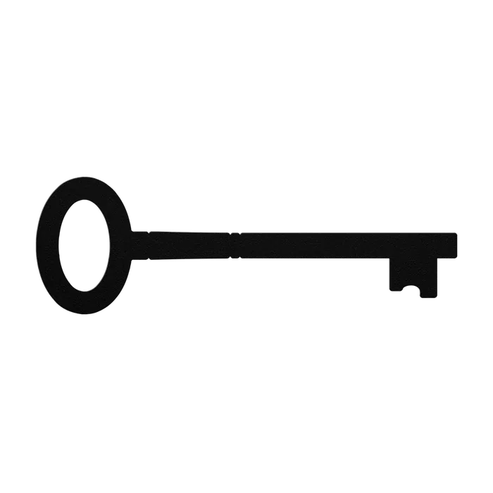 Skeleton Key Stepped Oval Metal Sign
