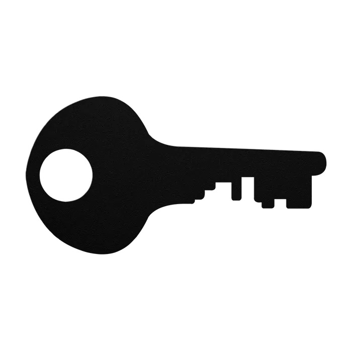 Skeleton Key Teardrop Bow Metal Sign