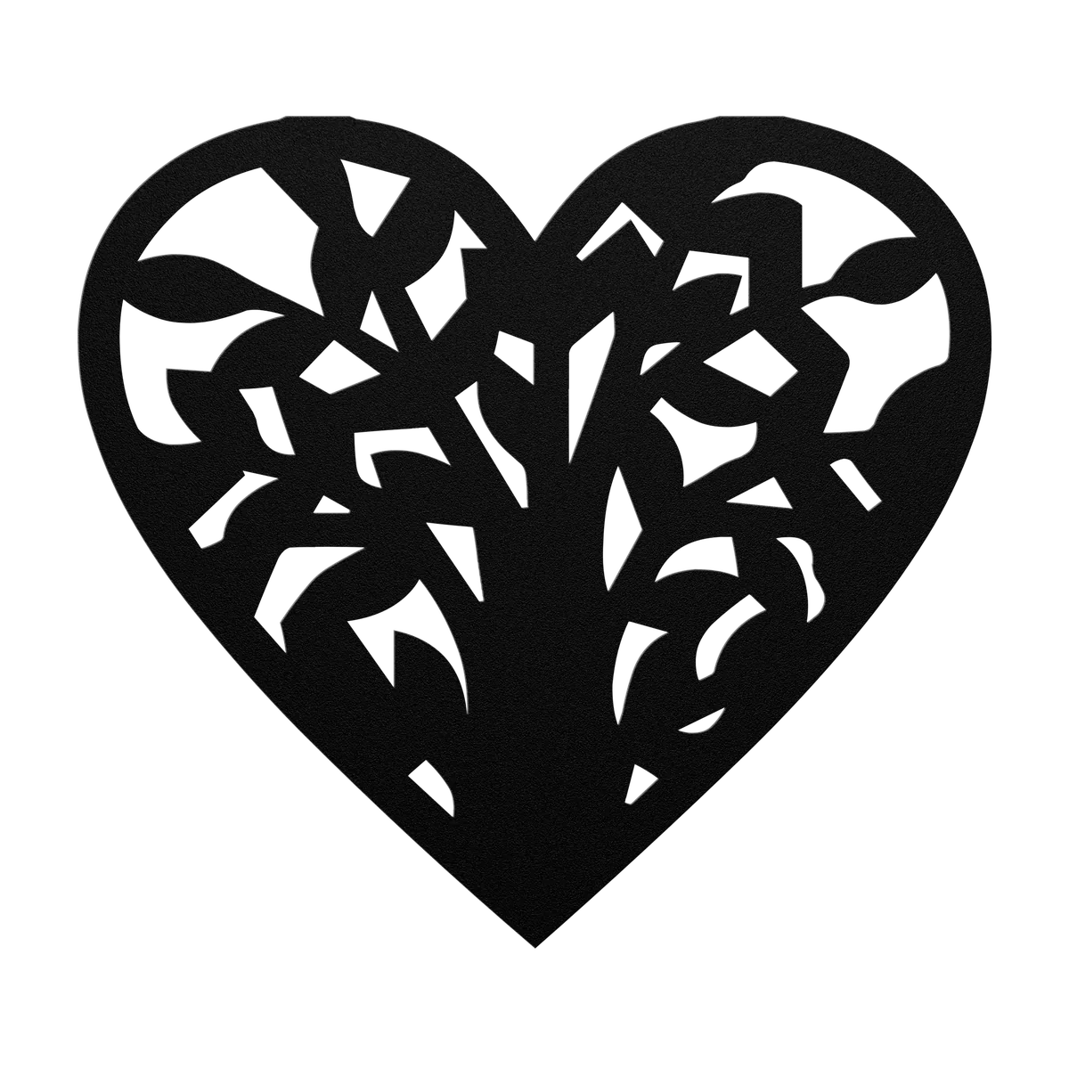 Tree of Life Angular Heart Metal Sign